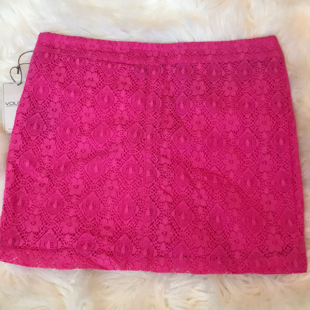 Volcom pink lace skirt